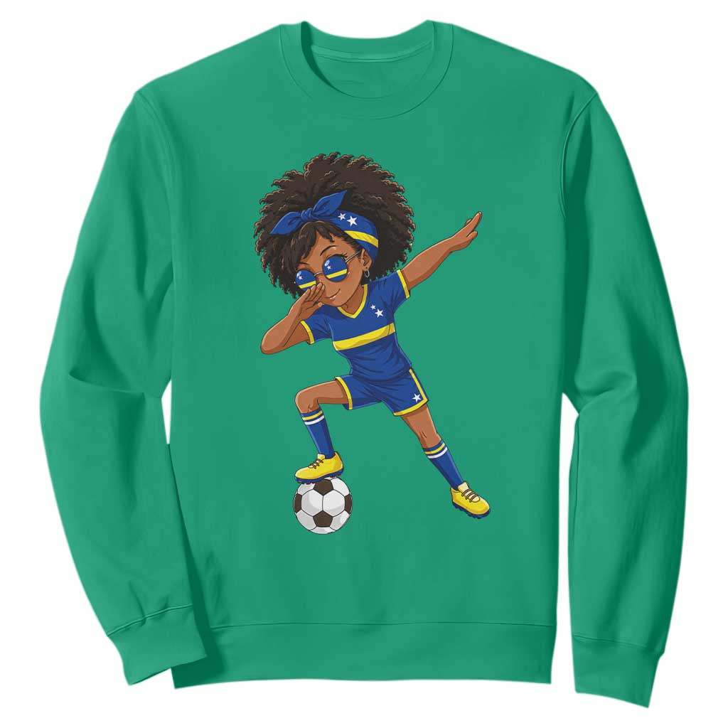 Funny Curacao Soccer Girl Sweatshirt Dabbing Football Fan Gift