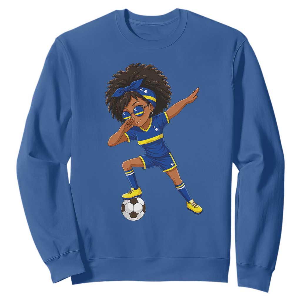 Funny Curacao Soccer Girl Sweatshirt Dabbing Football Fan Gift