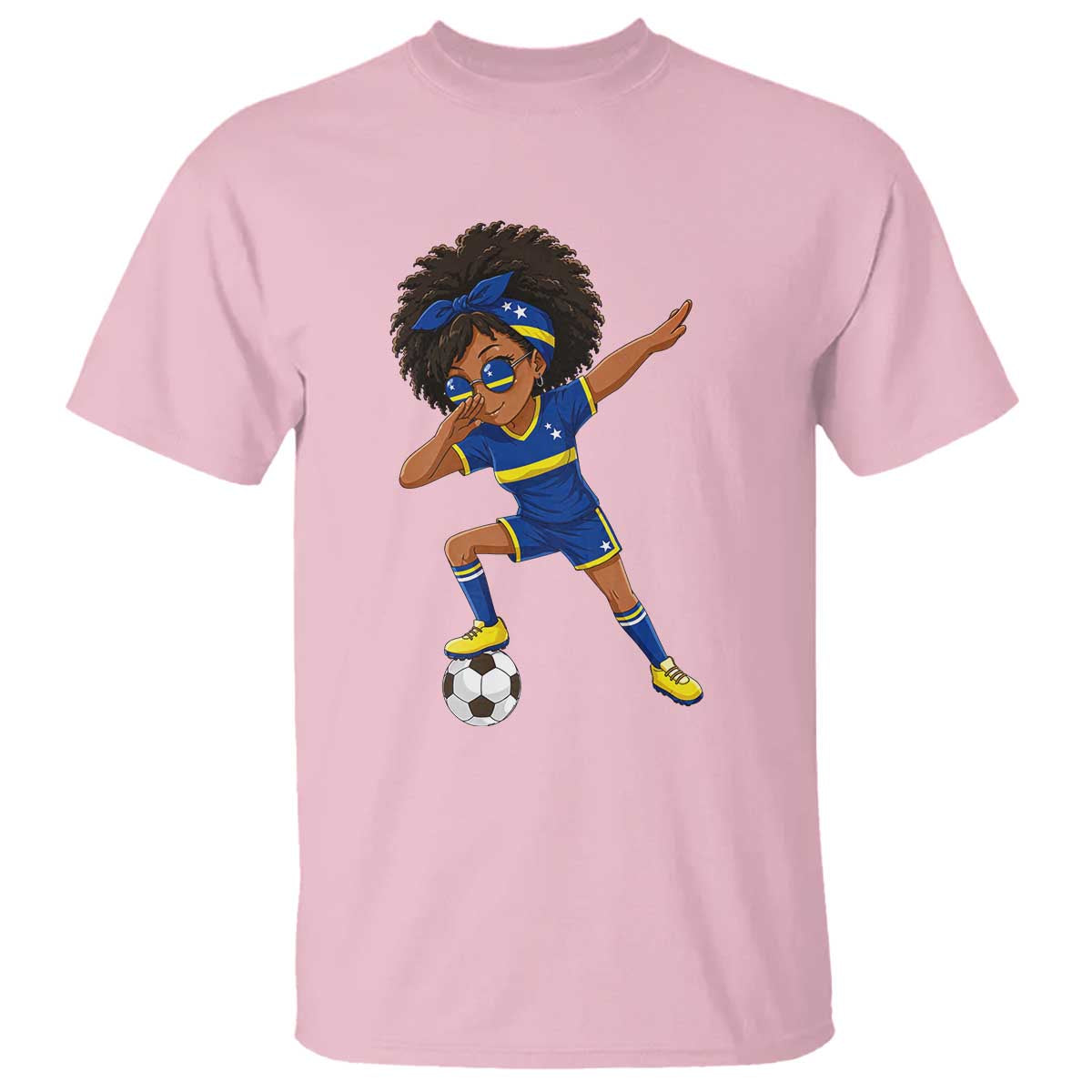Funny Curacao Soccer Girl T Shirt Dabbing Football Fan Gift