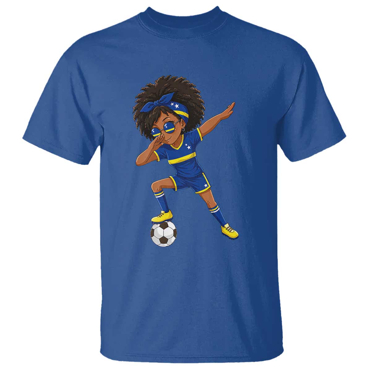 Funny Curacao Soccer Girl T Shirt Dabbing Football Fan Gift