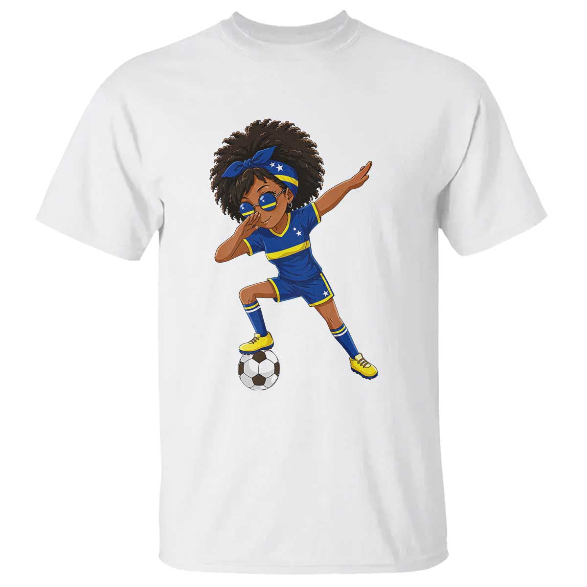 Funny Curacao Soccer Girl T Shirt Dabbing Football Fan Gift TS12 White Print Your Wear