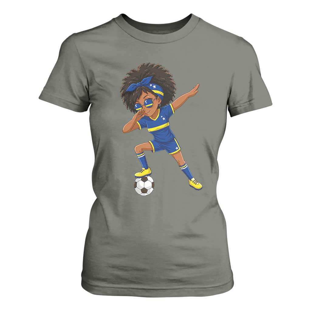 Funny Curacao Soccer Girl T Shirt For Women Dabbing Football Fan Gift