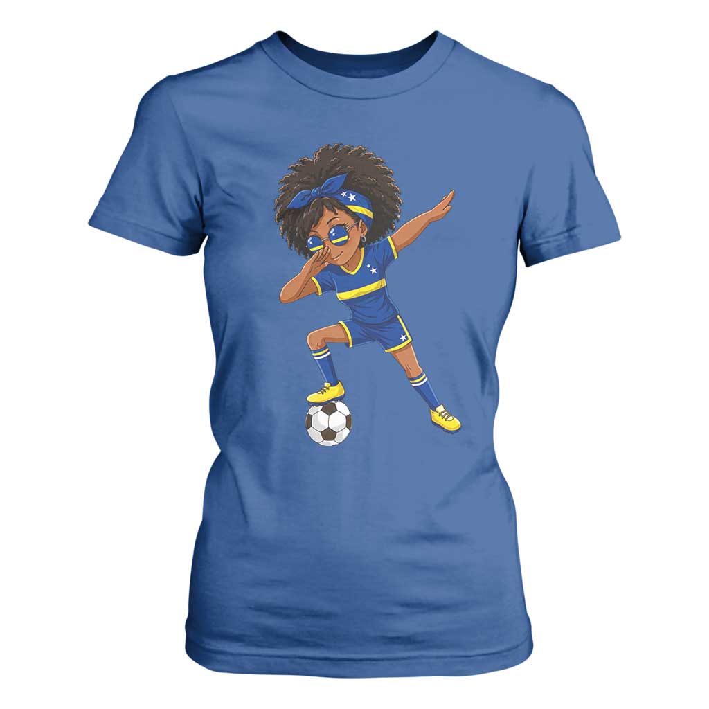 Funny Curacao Soccer Girl T Shirt For Women Dabbing Football Fan Gift