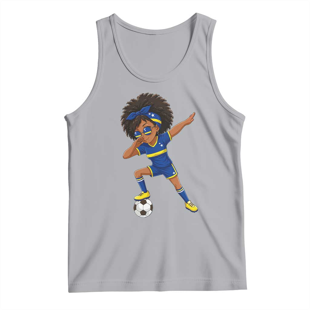 Funny Curacao Soccer Girl Tank Top Dabbing Football Fan Gift