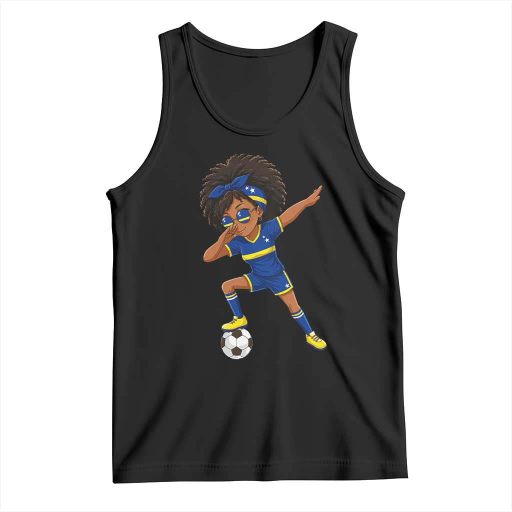 Funny Curacao Soccer Girl Tank Top Dabbing Football Fan Gift