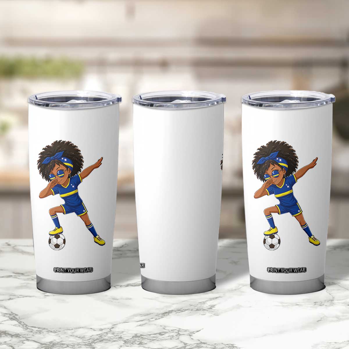 Funny Curacao Soccer Girl Tumbler Cup Dabbing Football Fan Gift