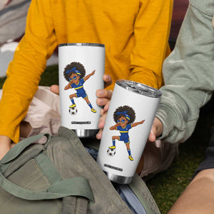 Funny Curacao Soccer Girl Tumbler Cup Dabbing Football Fan Gift