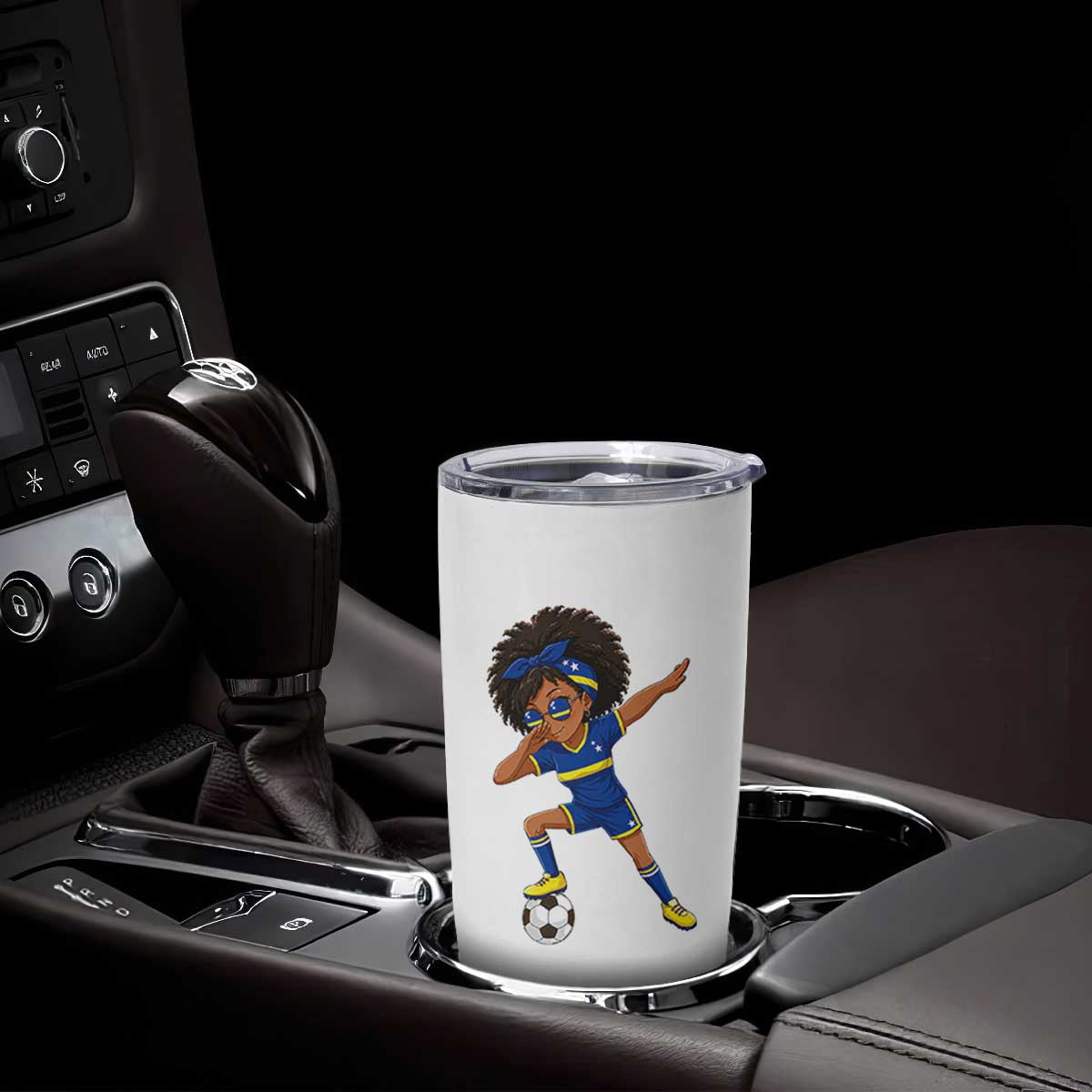 Funny Curacao Soccer Girl Tumbler Cup Dabbing Football Fan Gift