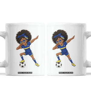 Funny Curacao Soccer Girl Coffee Mug Dabbing Football Fan Gift