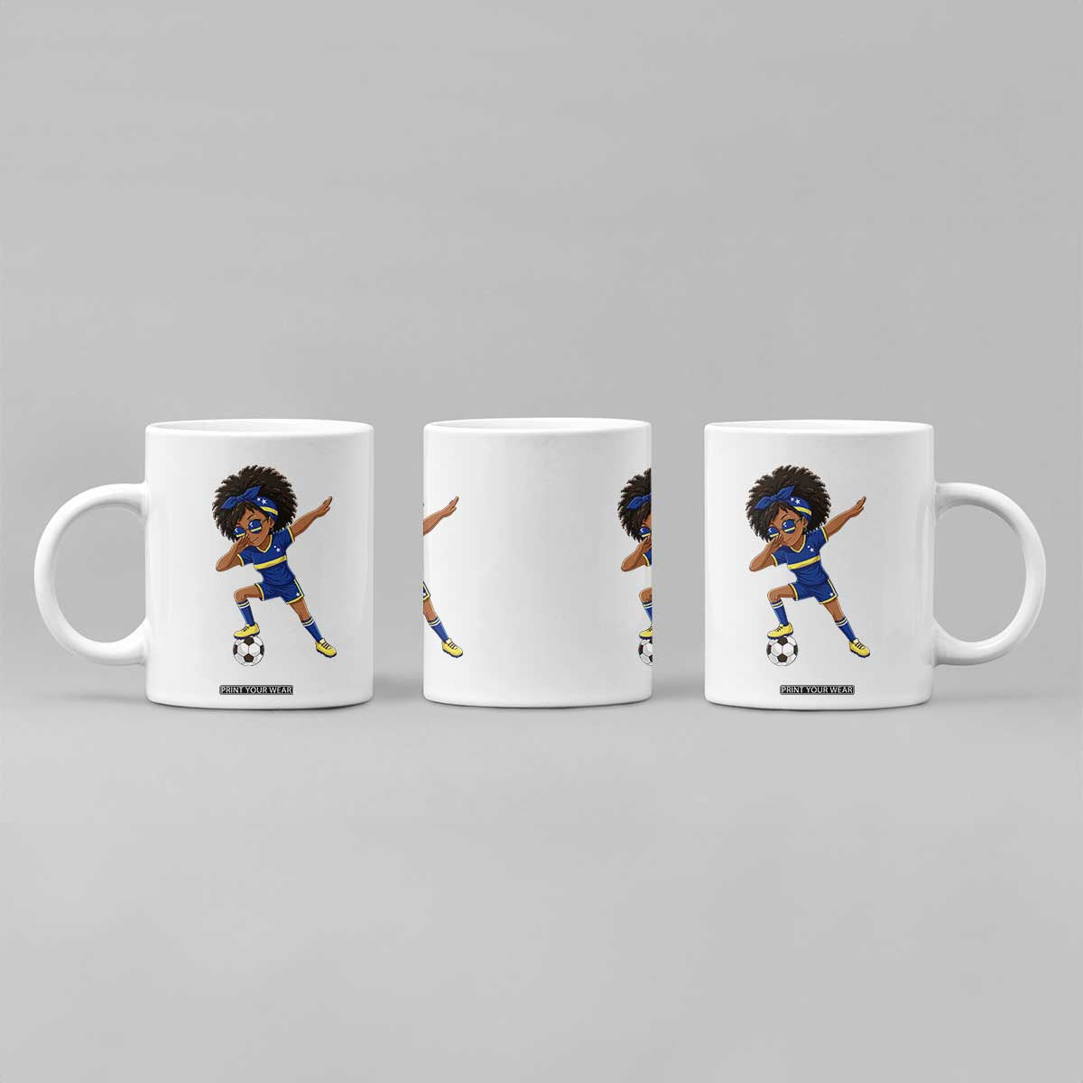 Funny Curacao Soccer Girl Coffee Mug Dabbing Football Fan Gift
