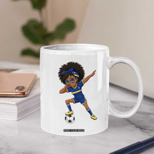 Funny Curacao Soccer Girl Coffee Mug Dabbing Football Fan Gift