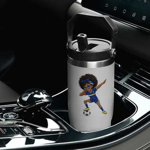 Funny Curacao Soccer Girl Flip Straw Tumbler Dabbing Football Fan Gift