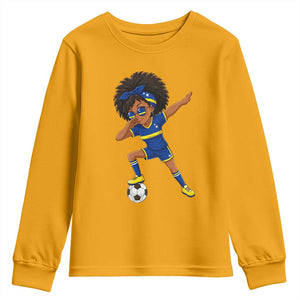 Funny Curacao Soccer Girl Youth Sweatshirt Dabbing Football Fan Gift