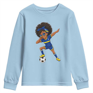 Funny Curacao Soccer Girl Youth Sweatshirt Dabbing Football Fan Gift