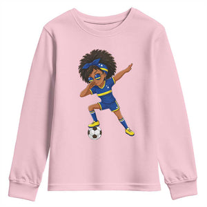 Funny Curacao Soccer Girl Youth Sweatshirt Dabbing Football Fan Gift