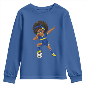 Funny Curacao Soccer Girl Youth Sweatshirt Dabbing Football Fan Gift