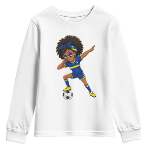 Funny Curacao Soccer Girl Youth Sweatshirt Dabbing Football Fan Gift