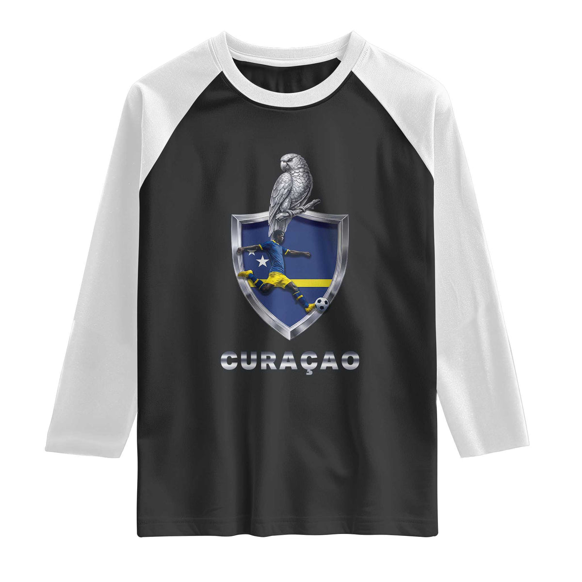Supporting Curacao Soccer 2026 Raglan Shirt Caribbean Team Pride Gift