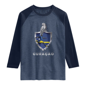 Supporting Curacao Soccer 2026 Raglan Shirt Caribbean Team Pride Gift