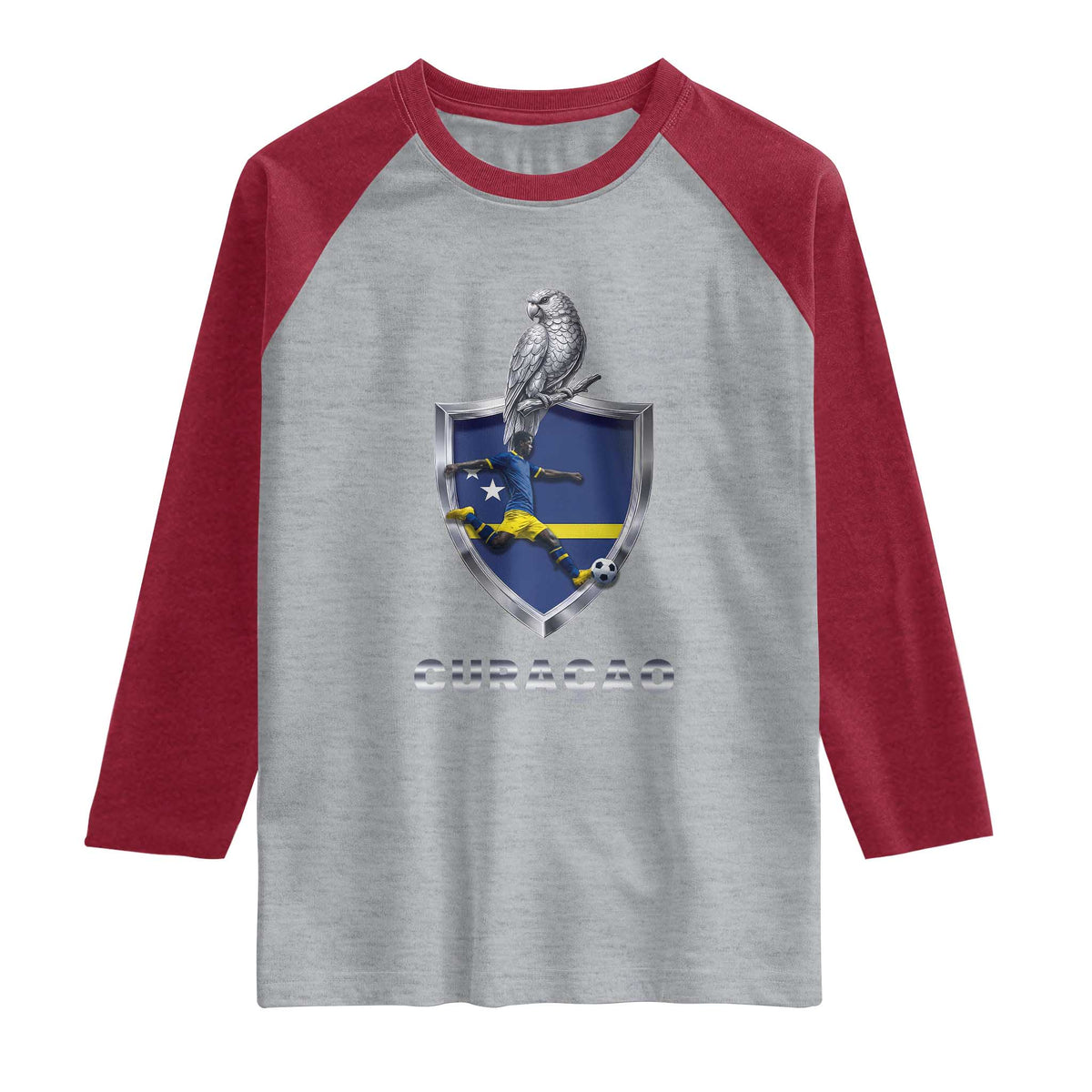 Supporting Curacao Soccer 2026 Raglan Shirt Caribbean Team Pride Gift