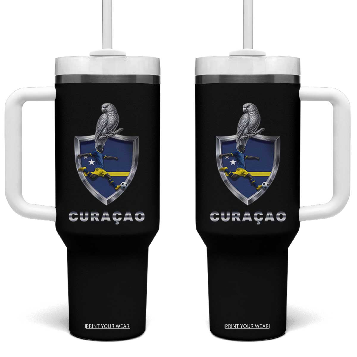 Supporting Curacao Soccer 2026 Tumbler With Handle Caribbean Team Pride Gift