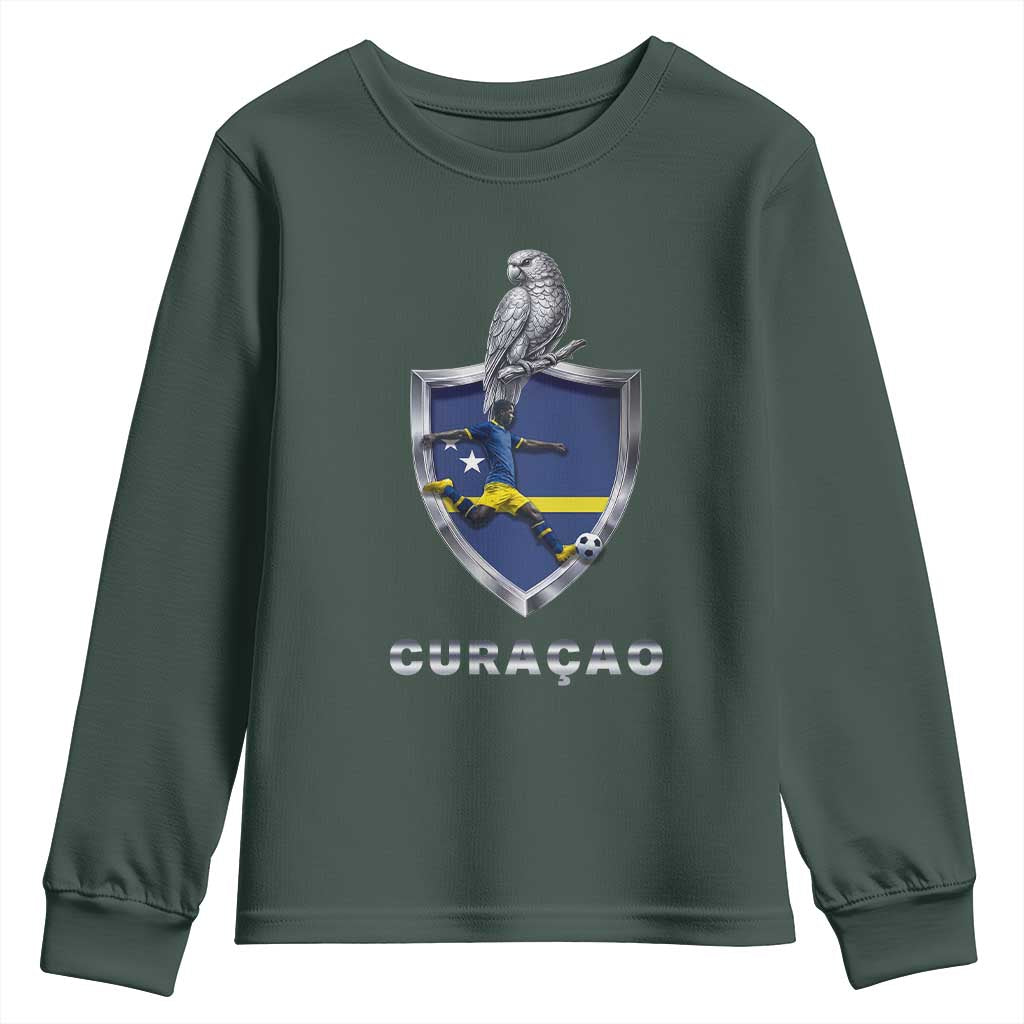 Supporting Curacao Soccer 2026 Youth Sweatshirt Caribbean Team Pride Gift