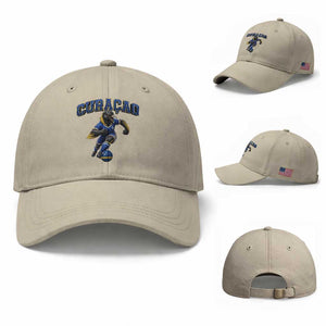 Funny Curacao Bird Soccer Lover Baseball Cap Caribbean Island Gift