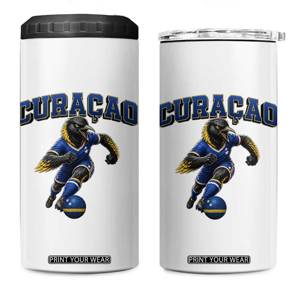 Funny Curacao Bird Soccer Lover 4 in 1 Can Cooler Tumbler Caribbean Island Gift