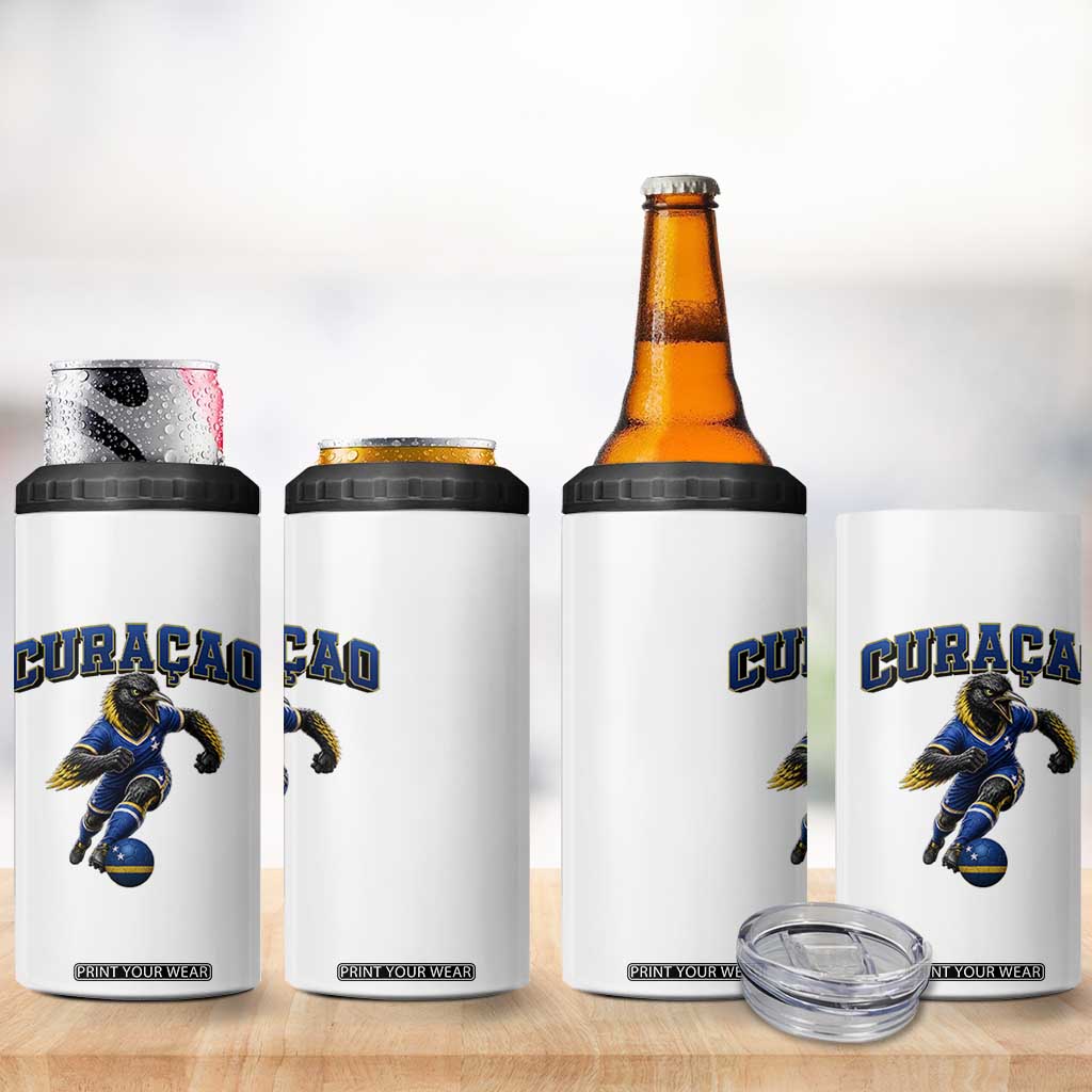 Funny Curacao Bird Soccer Lover 4 in 1 Can Cooler Tumbler Caribbean Island Gift