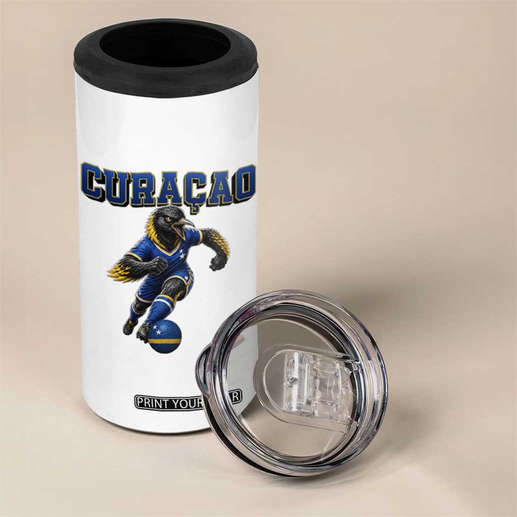 Funny Curacao Bird Soccer Lover 4 in 1 Can Cooler Tumbler Caribbean Island Gift