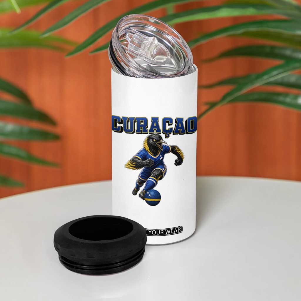 Funny Curacao Bird Soccer Lover 4 in 1 Can Cooler Tumbler Caribbean Island Gift