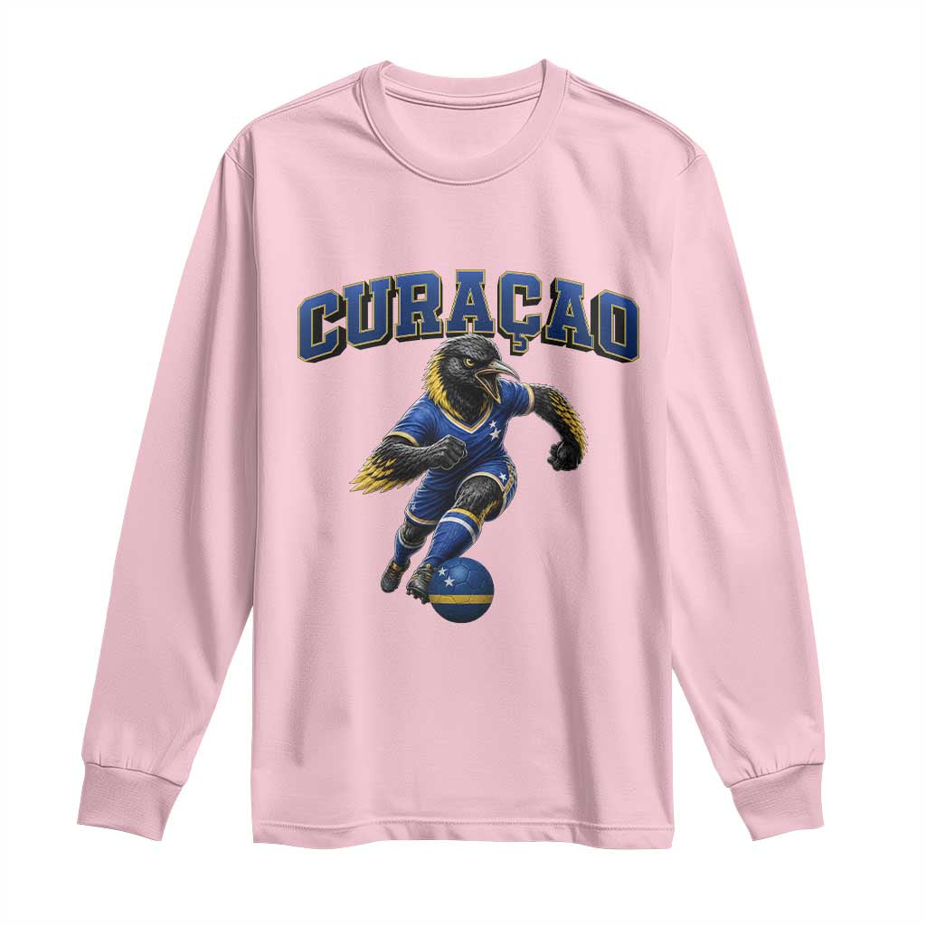 Funny Curacao Bird Soccer Lover Long Sleeve Shirt Caribbean Island Gift