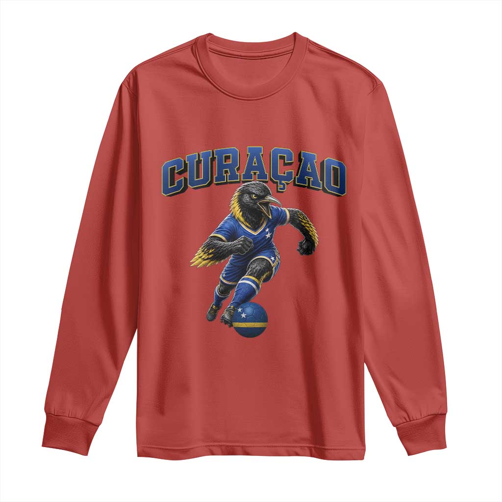 Funny Curacao Bird Soccer Lover Long Sleeve Shirt Caribbean Island Gift