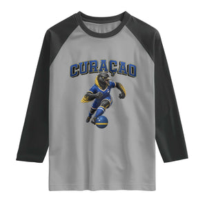 Funny Curacao Bird Soccer Lover Raglan Shirt Caribbean Island Gift
