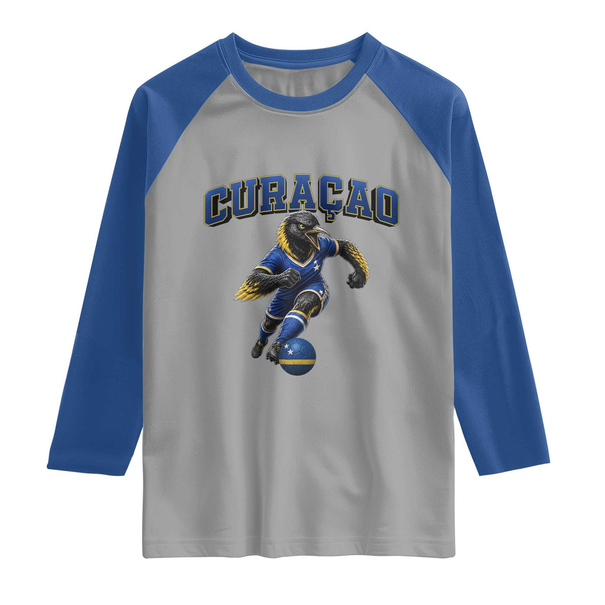 Funny Curacao Bird Soccer Lover Raglan Shirt Caribbean Island Gift
