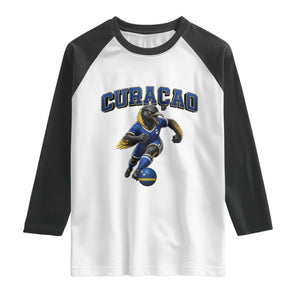 Funny Curacao Bird Soccer Lover Raglan Shirt Caribbean Island Gift