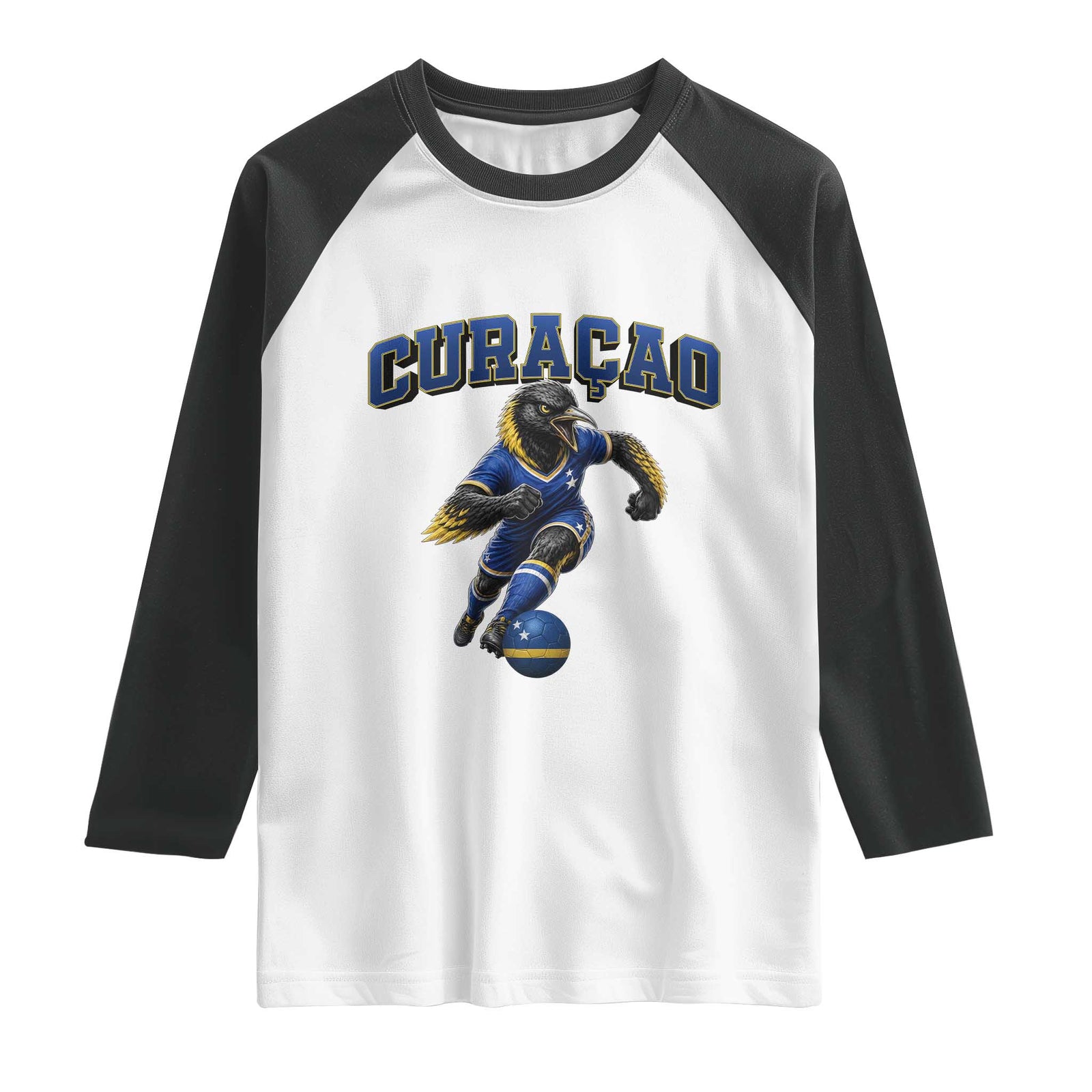 Funny Curacao Bird Soccer Lover Raglan Shirt Caribbean Island Gift TS12 White Black Print Your Wear
