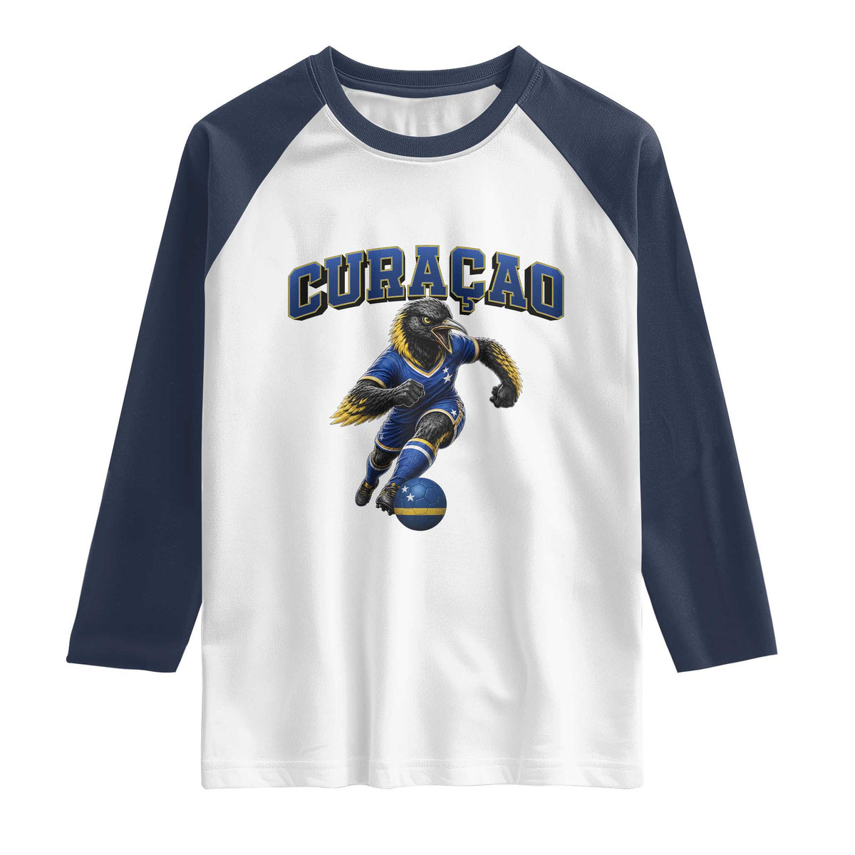 Funny Curacao Bird Soccer Lover Raglan Shirt Caribbean Island Gift