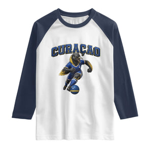 Funny Curacao Bird Soccer Lover Raglan Shirt Caribbean Island Gift