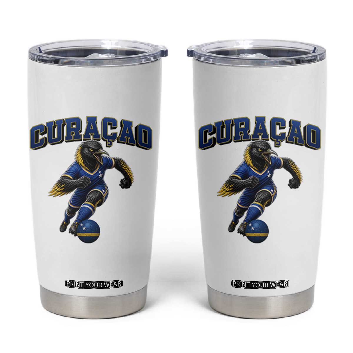 Funny Curacao Bird Soccer Lover Tumbler Cup Caribbean Island Gift