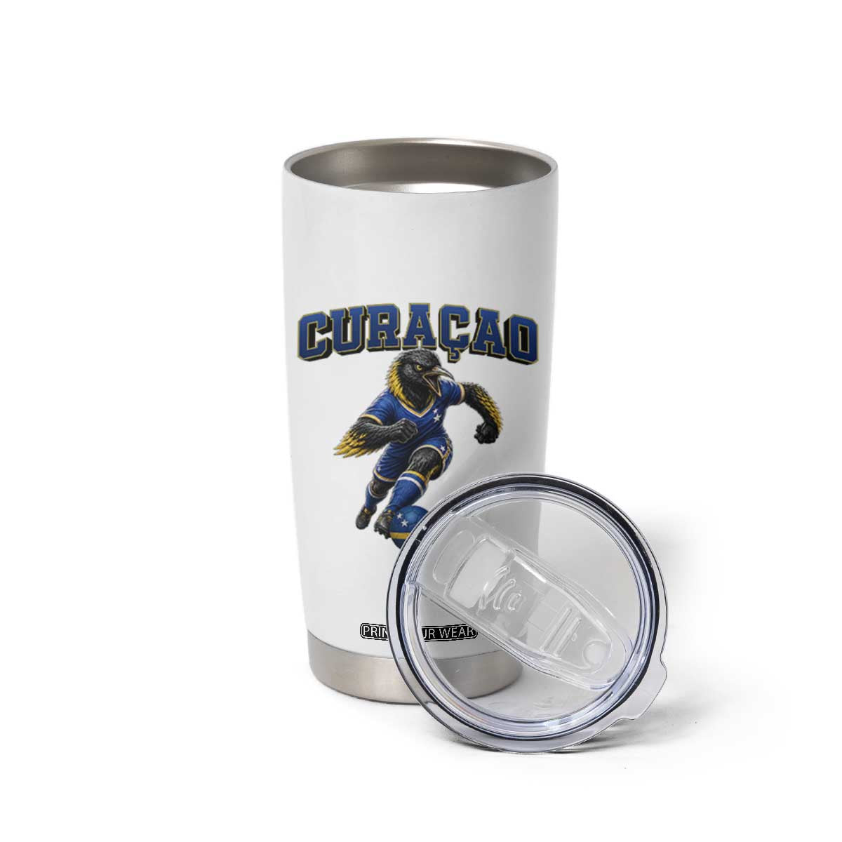 Funny Curacao Bird Soccer Lover Tumbler Cup Caribbean Island Gift
