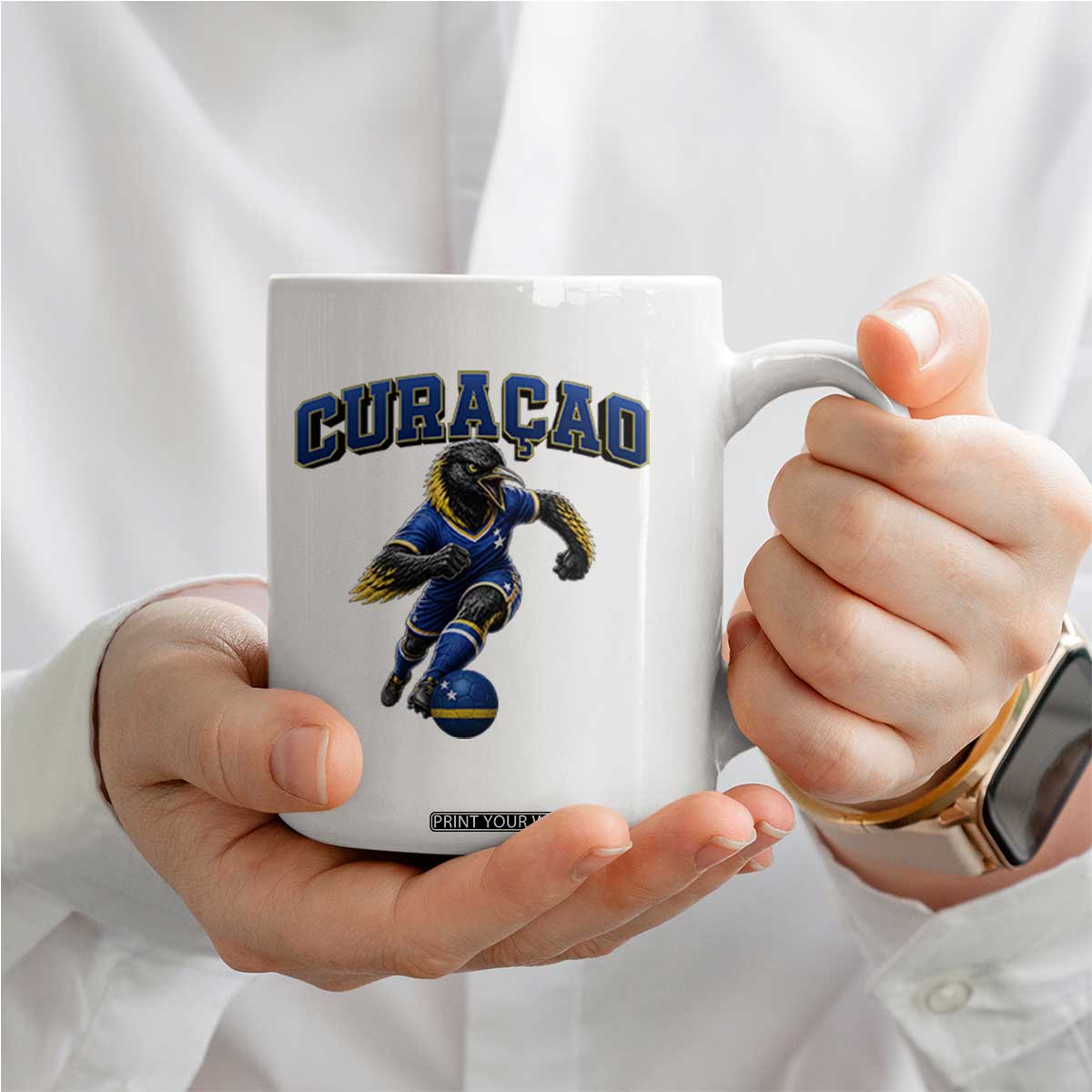 Funny Curacao Bird Soccer Lover Coffee Mug Caribbean Island Gift