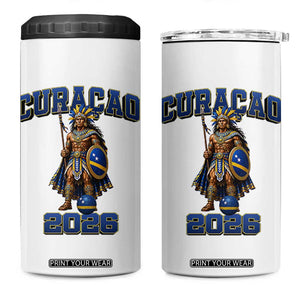 Curacao Warrior Football Fan 4 in 1 Can Cooler Tumbler Proud Island Game Day Gift