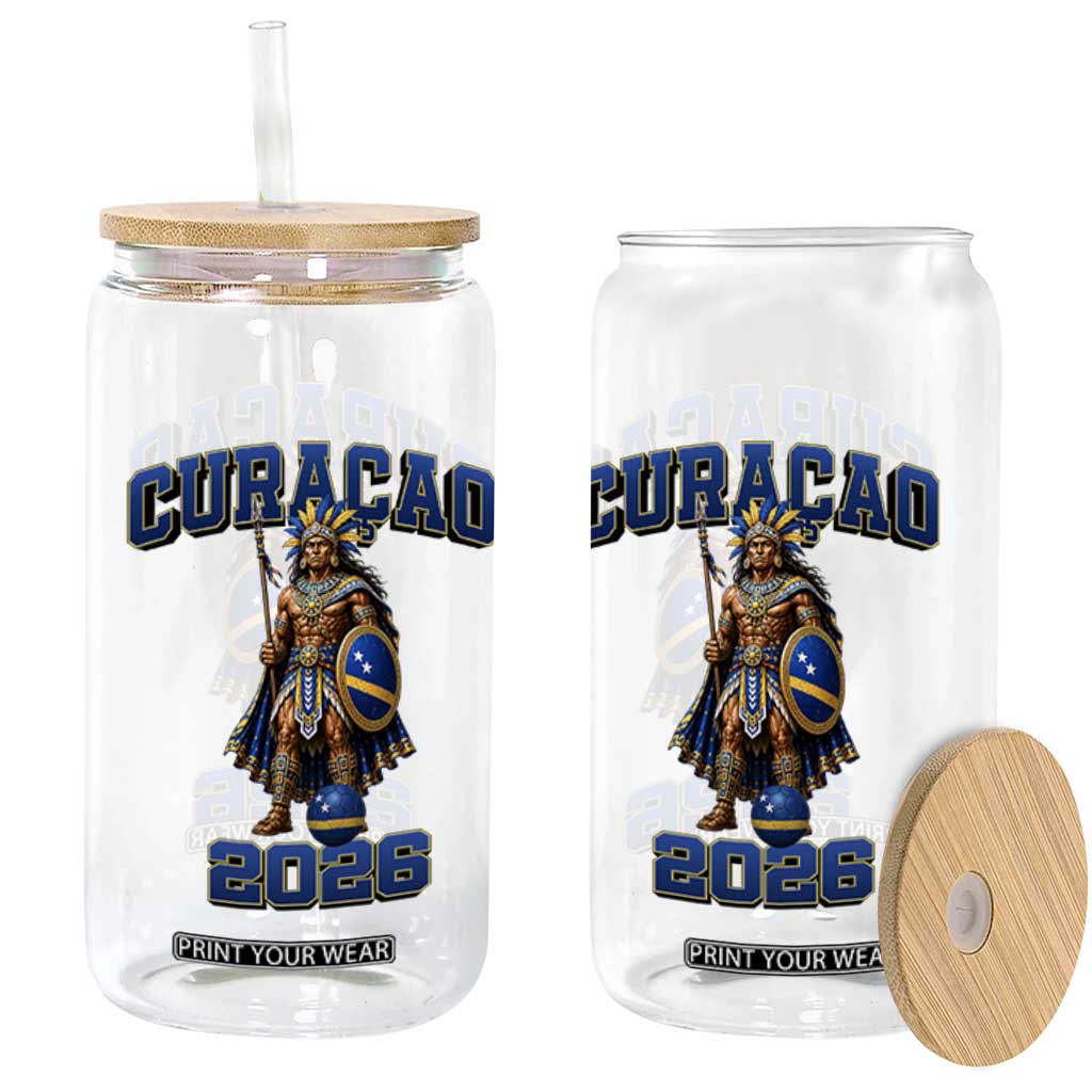 Curacao Warrior Football Fan Glass Can Proud Island Game Day Gift