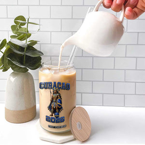 Curacao Warrior Football Fan Glass Can Proud Island Game Day Gift