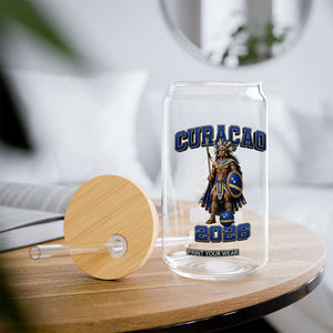Curacao Warrior Football Fan Glass Can Proud Island Game Day Gift