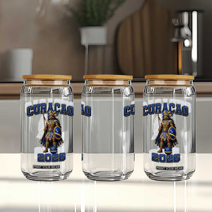 Curacao Warrior Football Fan Glass Can Proud Island Game Day Gift
