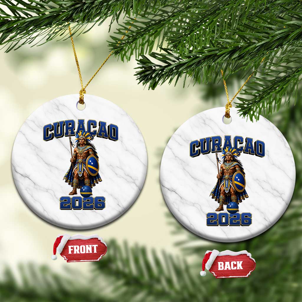 Curacao Warrior Football Fan Ceramic Ornament Proud Island Game Day Gift TS12 1pc White Marble Print Your Wear