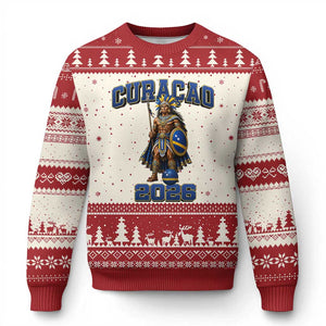 Curacao Warrior Football Fan Ugly Christmas Sweater Proud Island Game Day Gift
