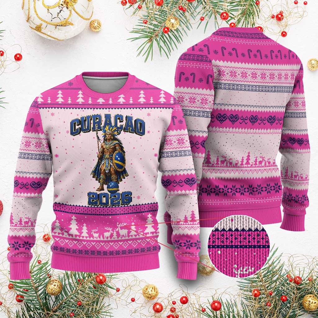 Curacao Warrior Football Fan Ugly Christmas Sweater Proud Island Game Day Gift